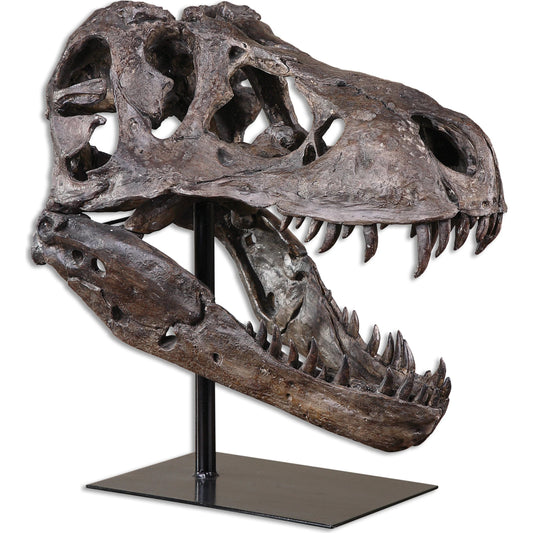 Tyrannosaurus Sculpture by Uttermost. Made from resin, metal in a eclectic & global style.