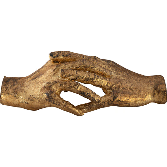Hold My Hand Sculpture by Uttermost in gold. Made from iron in a modern style.