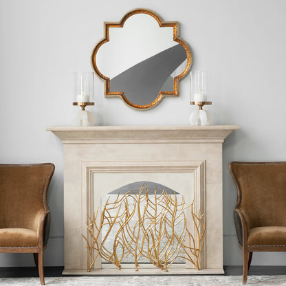 Gold Branches Fireplace Screen by Uttermost in gold. Made from 100% iron in a modern style.