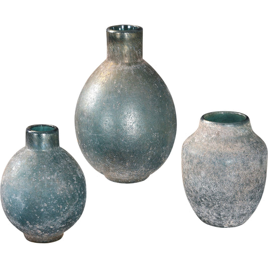 Mercede Weathered Vases (Set of 3) by Uttermost. Made from glass in a modern style.