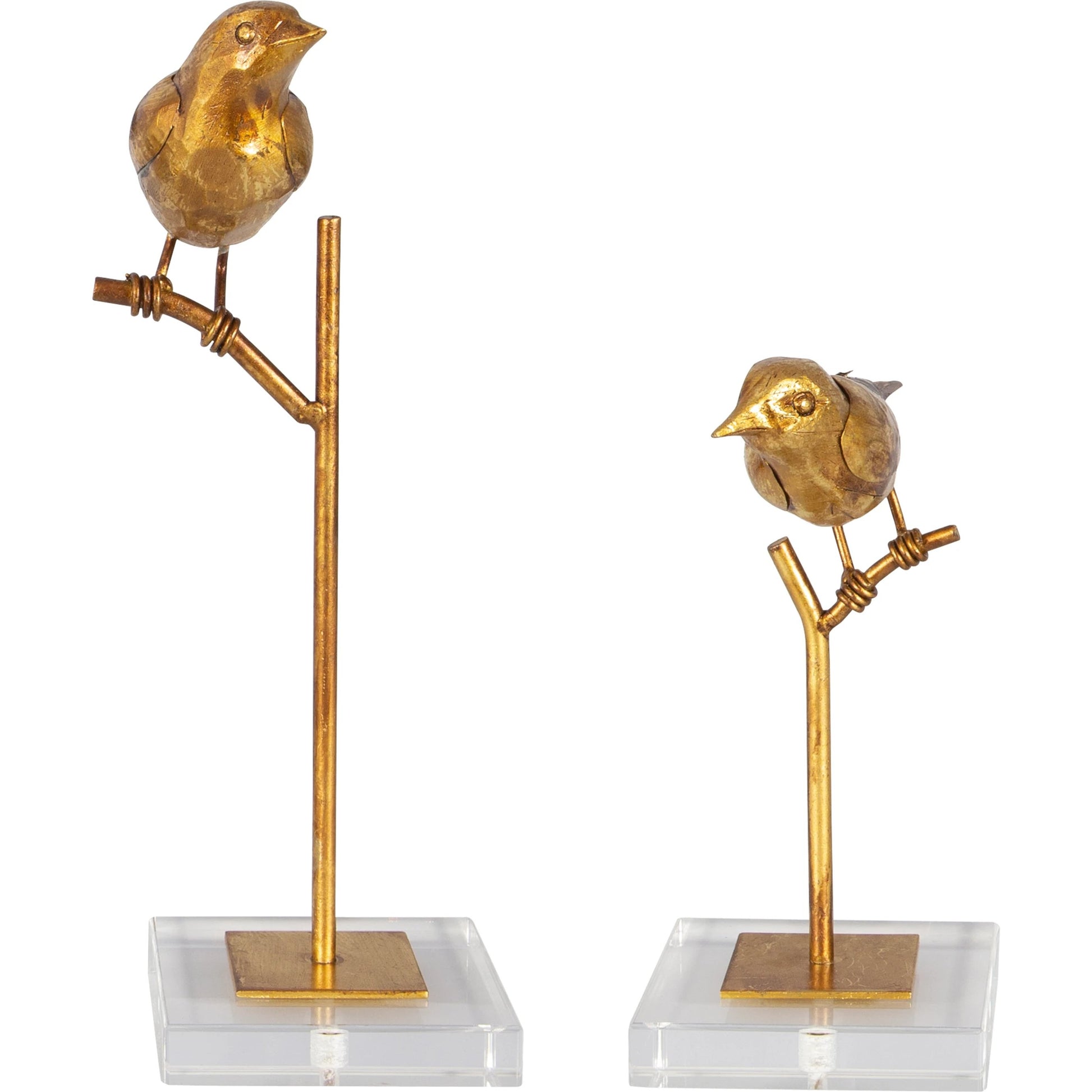 Passerines Bird Sculptures (Set of 2) by Uttermost. Made from polyresin, iron, crystal in a cottage & farmhouse style.