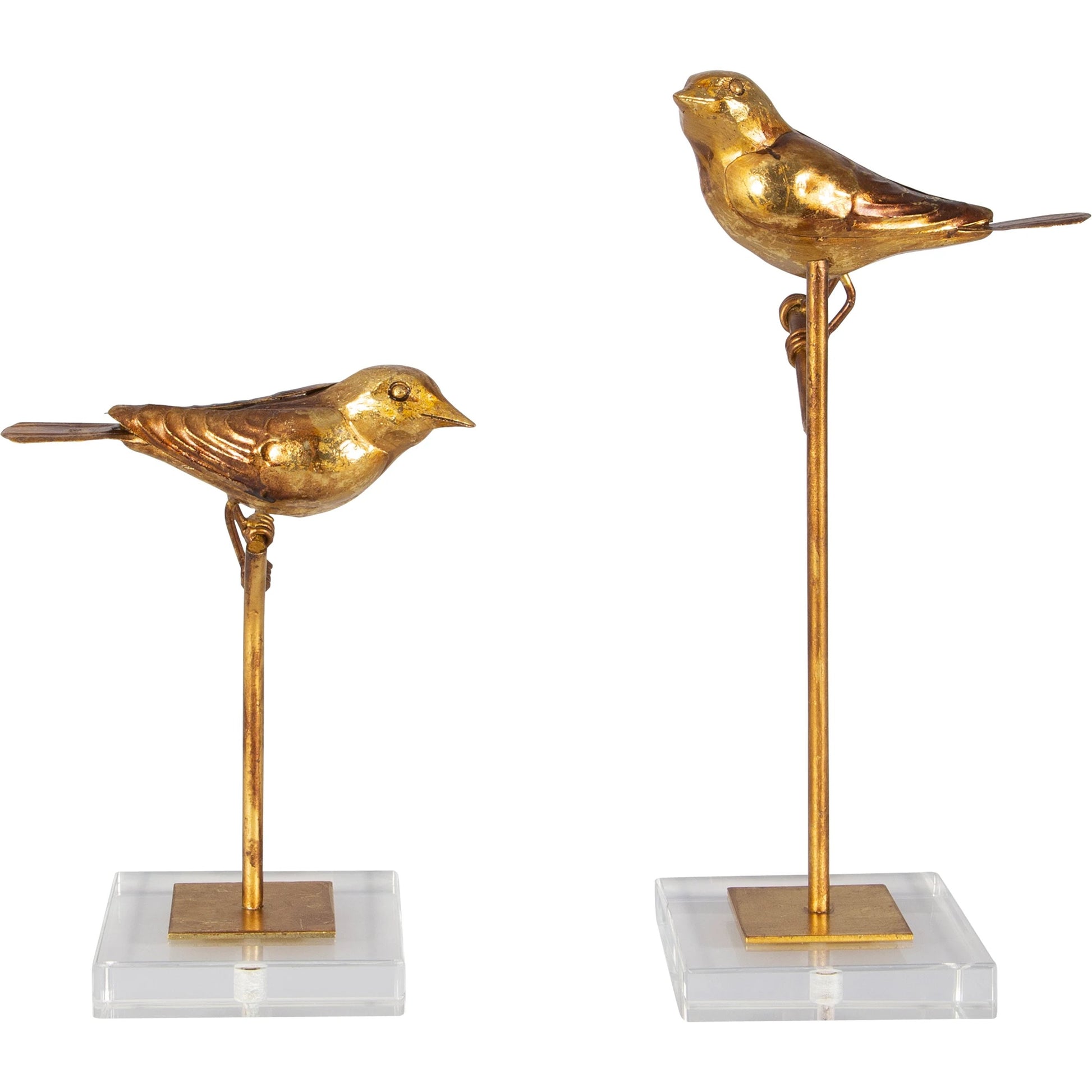 Passerines Bird Sculptures (Set of 2) by Uttermost. Made from polyresin, iron, crystal in a cottage & farmhouse style.