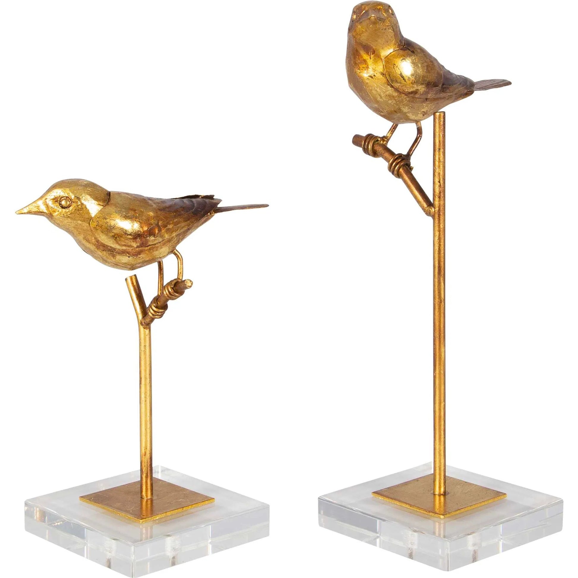 Passerines Bird Sculptures (Set of 2) by Uttermost. Made from polyresin, iron, crystal in a cottage & farmhouse style.