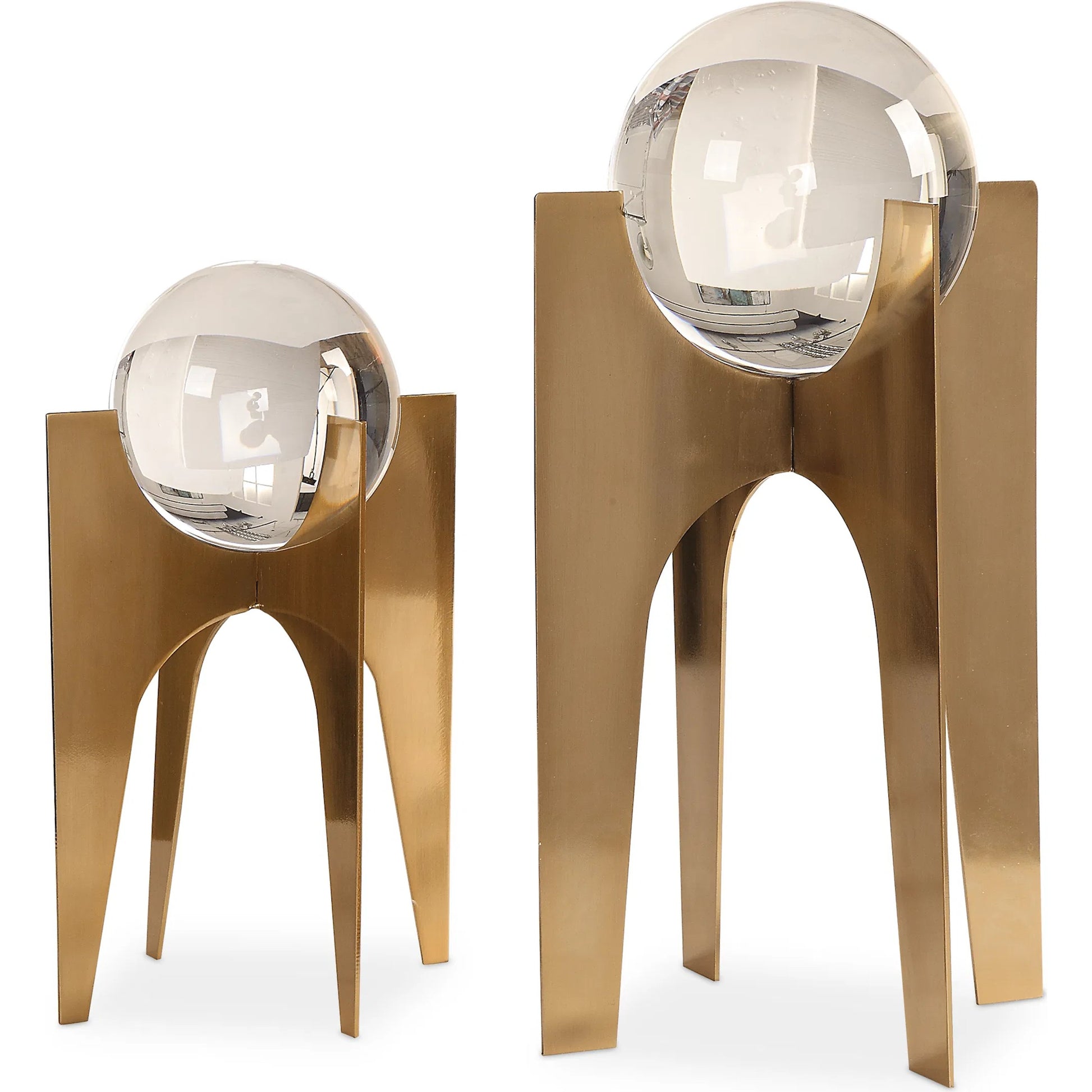 Ellianna Crystal Spheres (Set of 2) by Uttermost. Made from glass, stainless steel in a modern style.