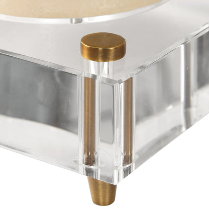 Claire Crystal Block Candleholders (Set of 2) by Uttermost. Made from iron. crystal in a modern style.