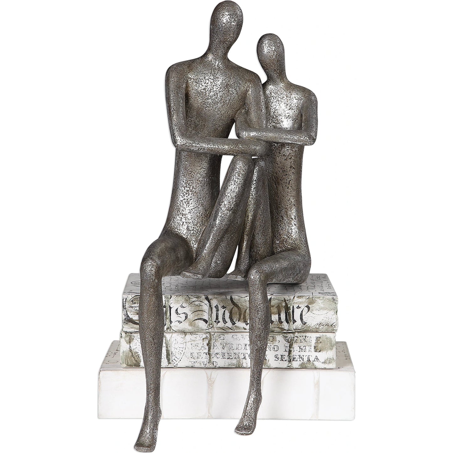 001 S-338729 | Primary Silo | Courtship Figurine by Uttermost in nickel. Made from resin in a modern style.