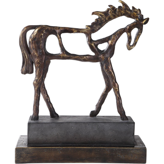 Titan Horse Sculpture by Uttermost. Made from polyresin in a modern style.