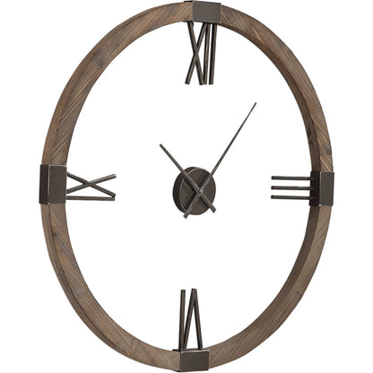 Marcelo Modern Wall Clock by Uttermost. Made from fir, iron in a modern style.