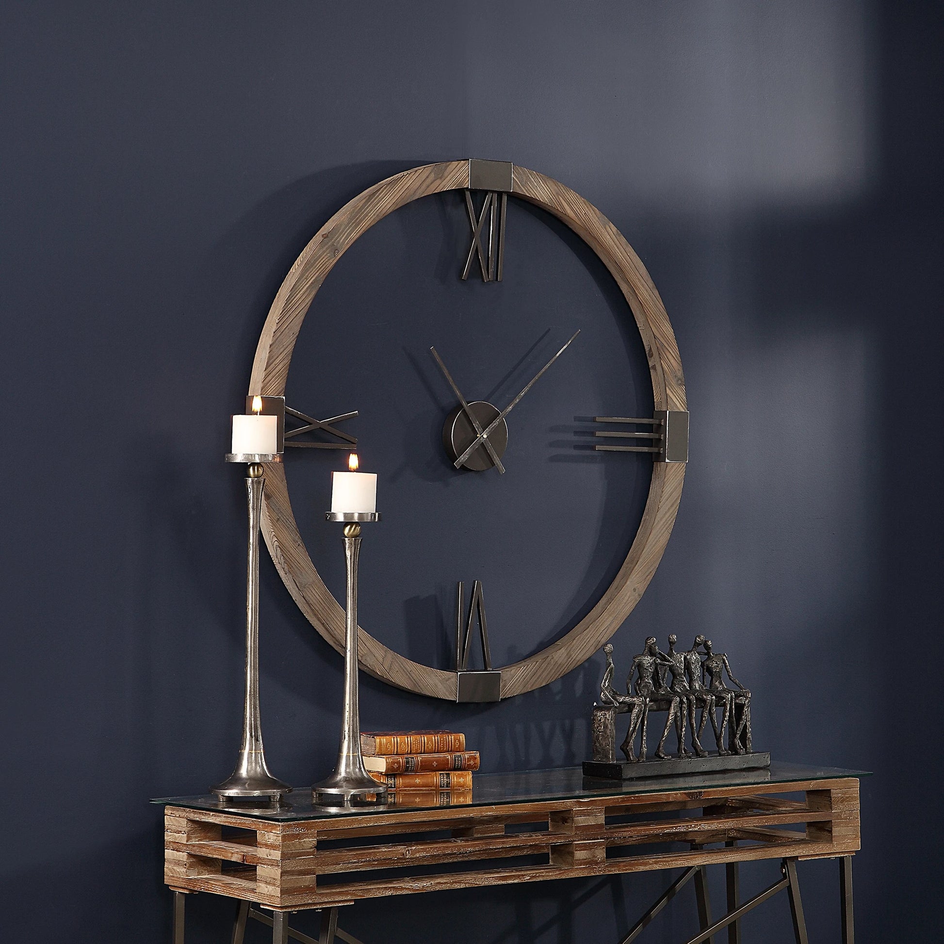 Marcelo Modern Wall Clock by Uttermost. Made from fir, iron in a modern style.