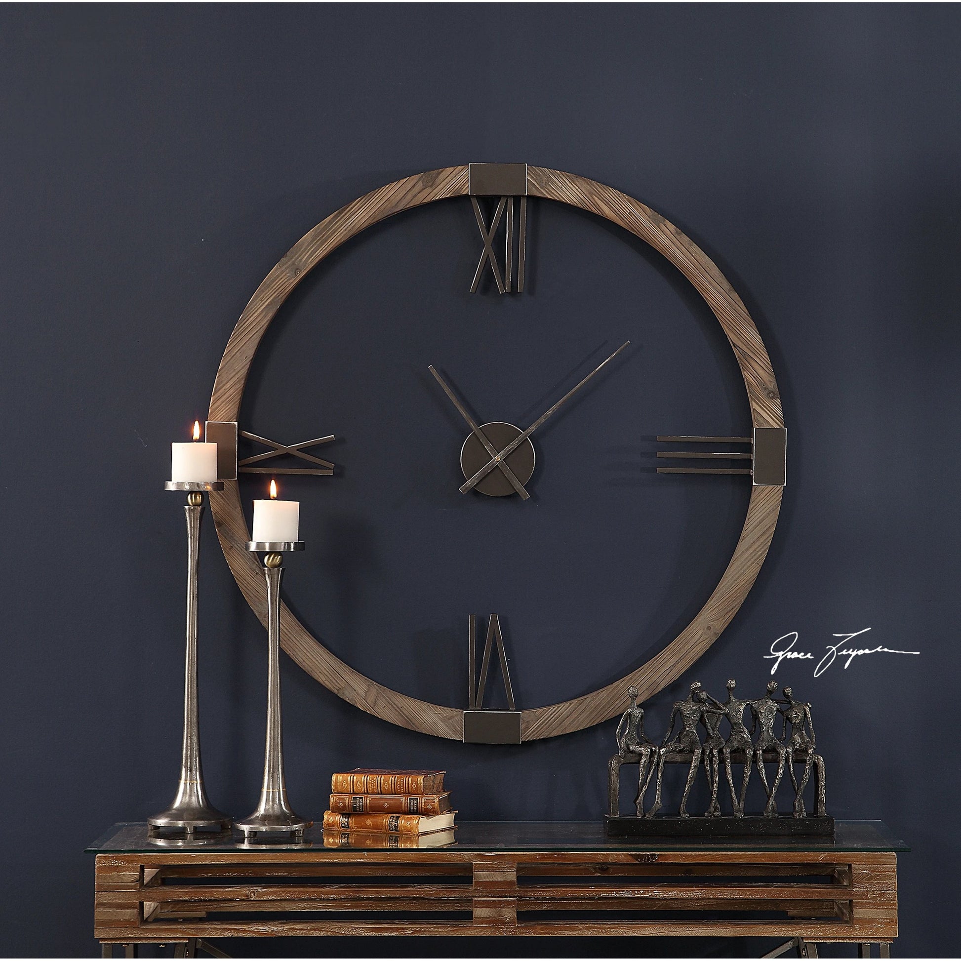 Marcelo Modern Wall Clock by Uttermost. Made from fir, iron in a modern style.