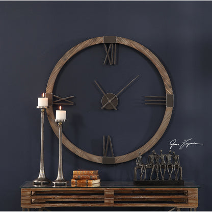 Marcelo Modern Wall Clock by Uttermost. Made from fir, iron in a modern style.