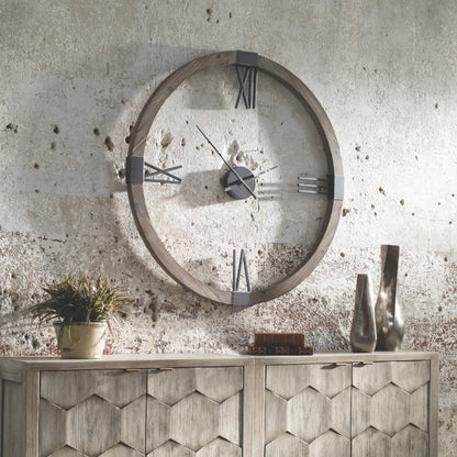 Marcelo Modern Wall Clock by Uttermost. Made from fir, iron in a modern style.