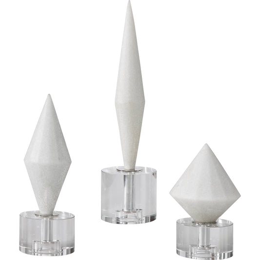 Alize Stone Sculptures by Uttermost in white. Made from resin, crystal in a eclectic & global style.
