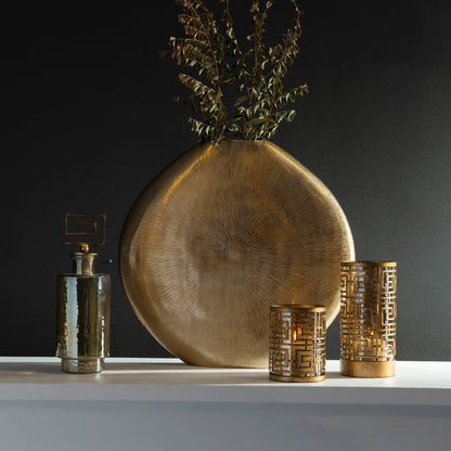 Gretchen Vase by Uttermost in gold. Made from aluminum in a eclectic & global style.