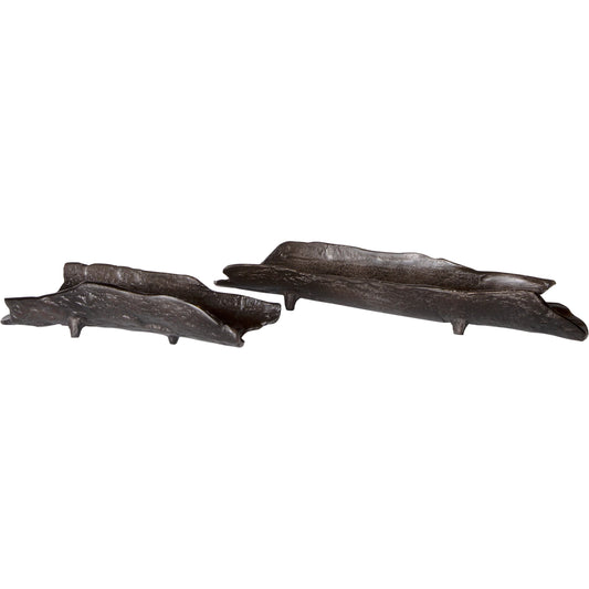 Caryn Trays by Uttermost in nickel. Made from aluminum in a eclectic & global style.