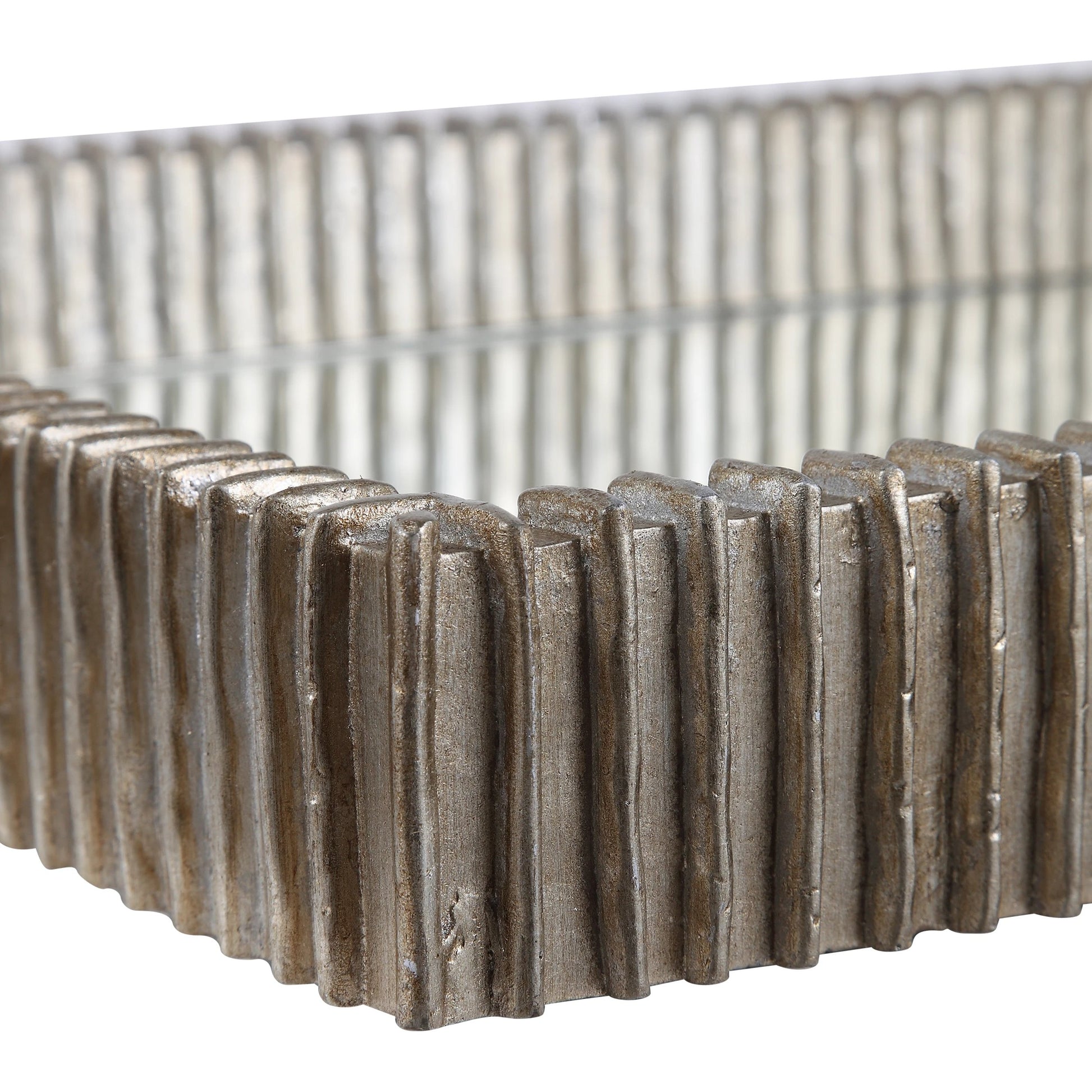 Talmage Mirrored Tray by Uttermost in silver. Made from polyresin, mirror, mdf in a modern style.