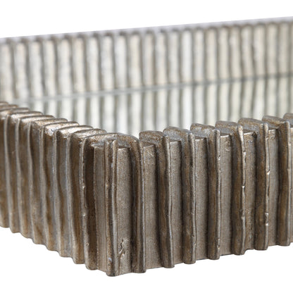 Talmage Mirrored Tray by Uttermost in silver. Made from polyresin, mirror, mdf in a modern style.