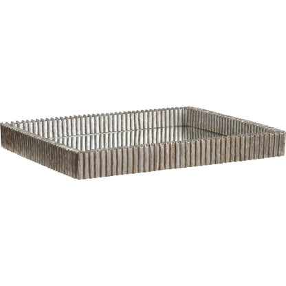 Talmage Mirrored Tray by Uttermost in silver. Made from polyresin, mirror, mdf in a modern style.