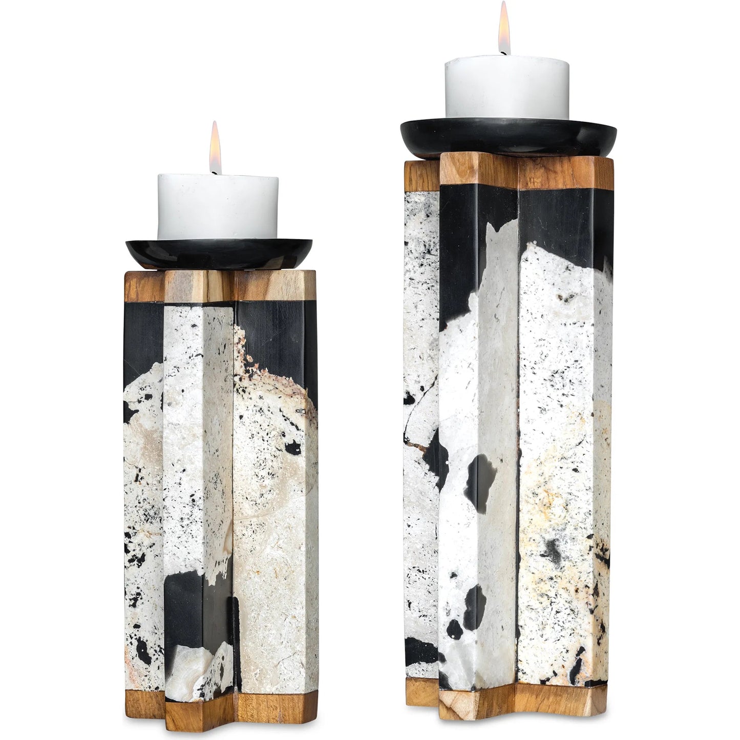 013 SR-801597 | Primary Silo | Illini Stone Candleholders by Uttermost in stone. Made from wood, stone, resin in a modern style.