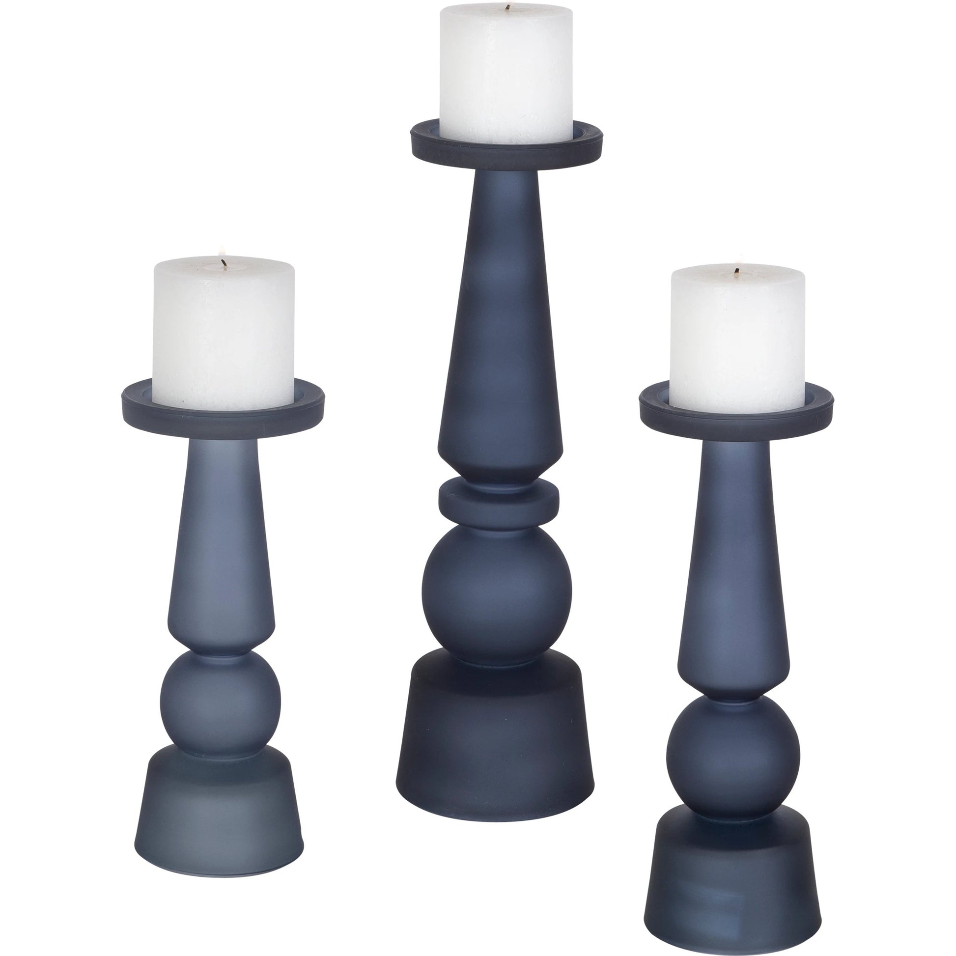 Cassiopeia Candleholders by Uttermost. Made from glass in a modern style.