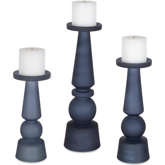 Cassiopeia Candleholders by Uttermost. Made from glass in a modern style.