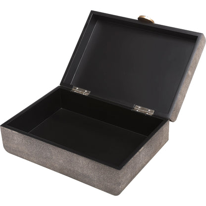 Lalique Box by Uttermost in multi and smoke gray. Made from mdf 85%, pu fabric 10%, other 5% in a eclectic & global style.