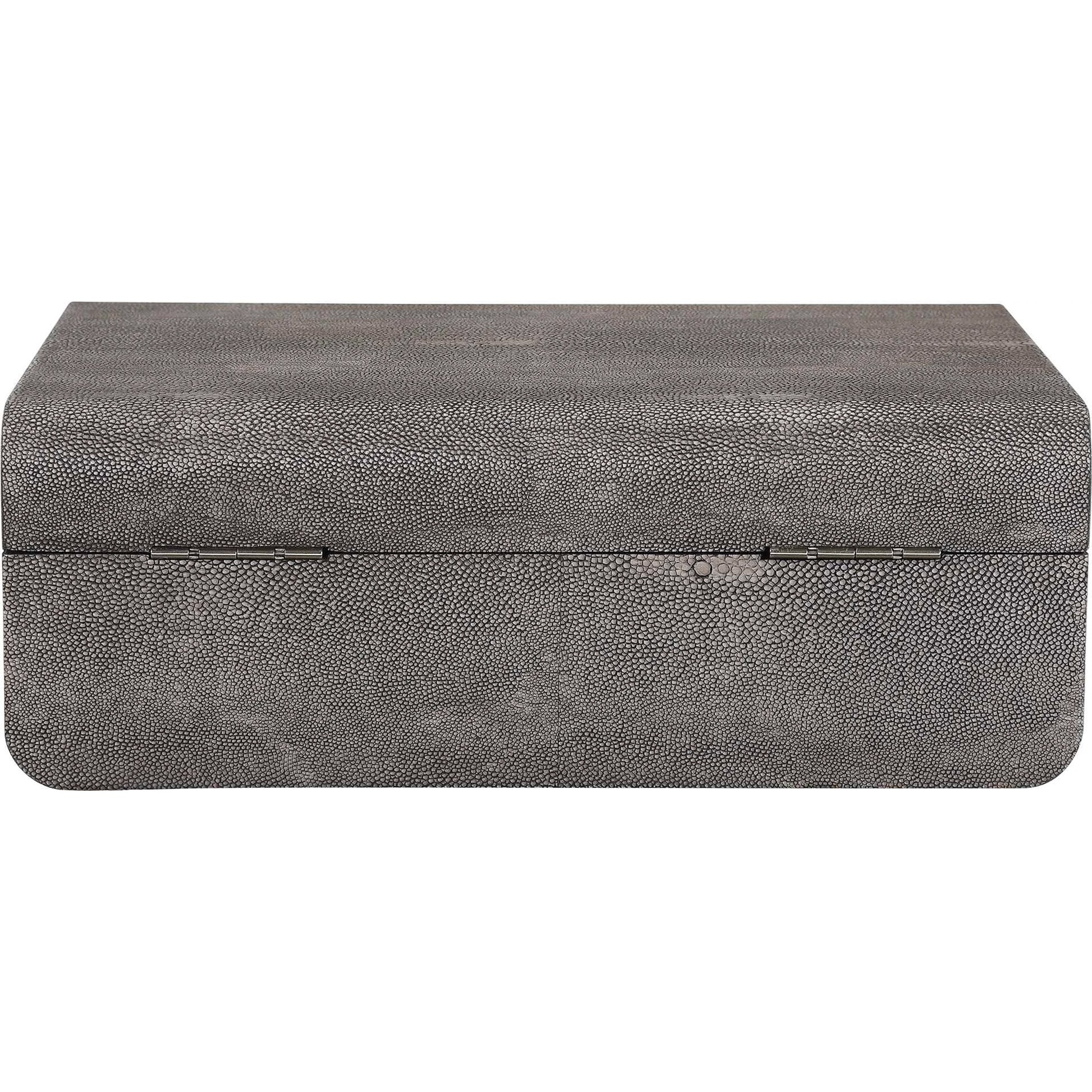 Lalique Box by Uttermost in multi and smoke gray. Made from mdf 85%, pu fabric 10%, other 5% in a eclectic & global style.
