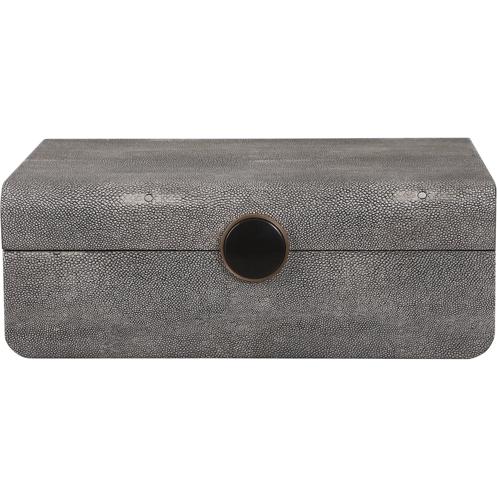 Lalique Box by Uttermost in multi and smoke gray. Made from mdf 85%, pu fabric 10%, other 5% in a eclectic & global style.