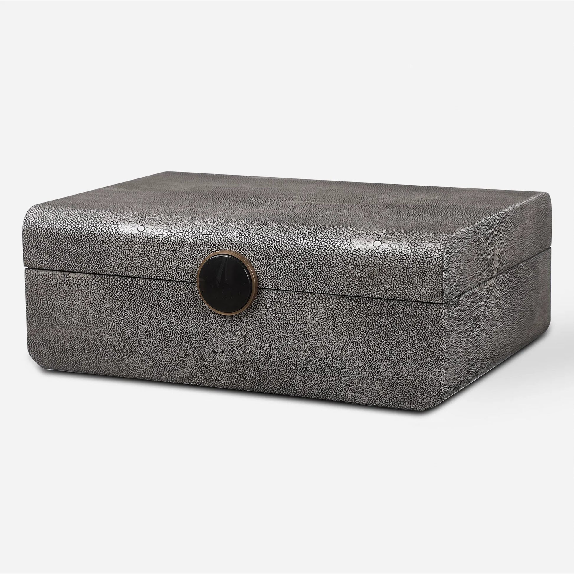 Lalique Box by Uttermost in multi and smoke gray. Made from mdf 85%, pu fabric 10%, other 5% in a eclectic & global style.