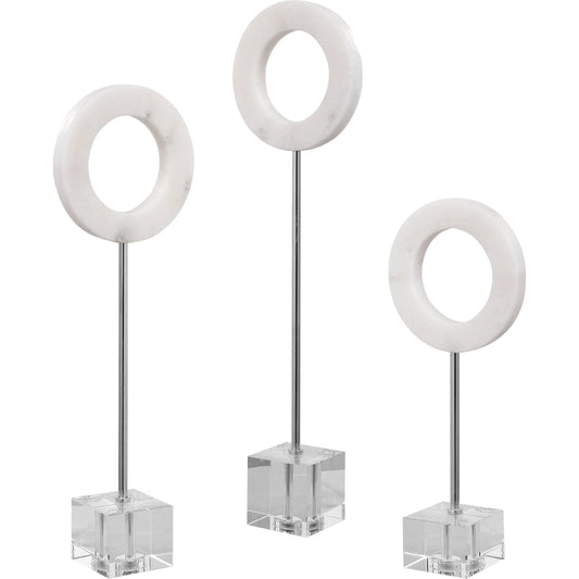 Coin Toss Rings by Uttermost in marble. Made from marble, iron, crystal in a eclectic & global style.