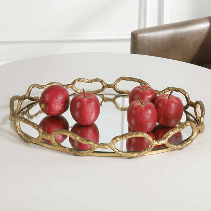 Cable Chain Tray by Uttermost in mirrored. Made from cast iron, clear mirror in a eclectic & global style.