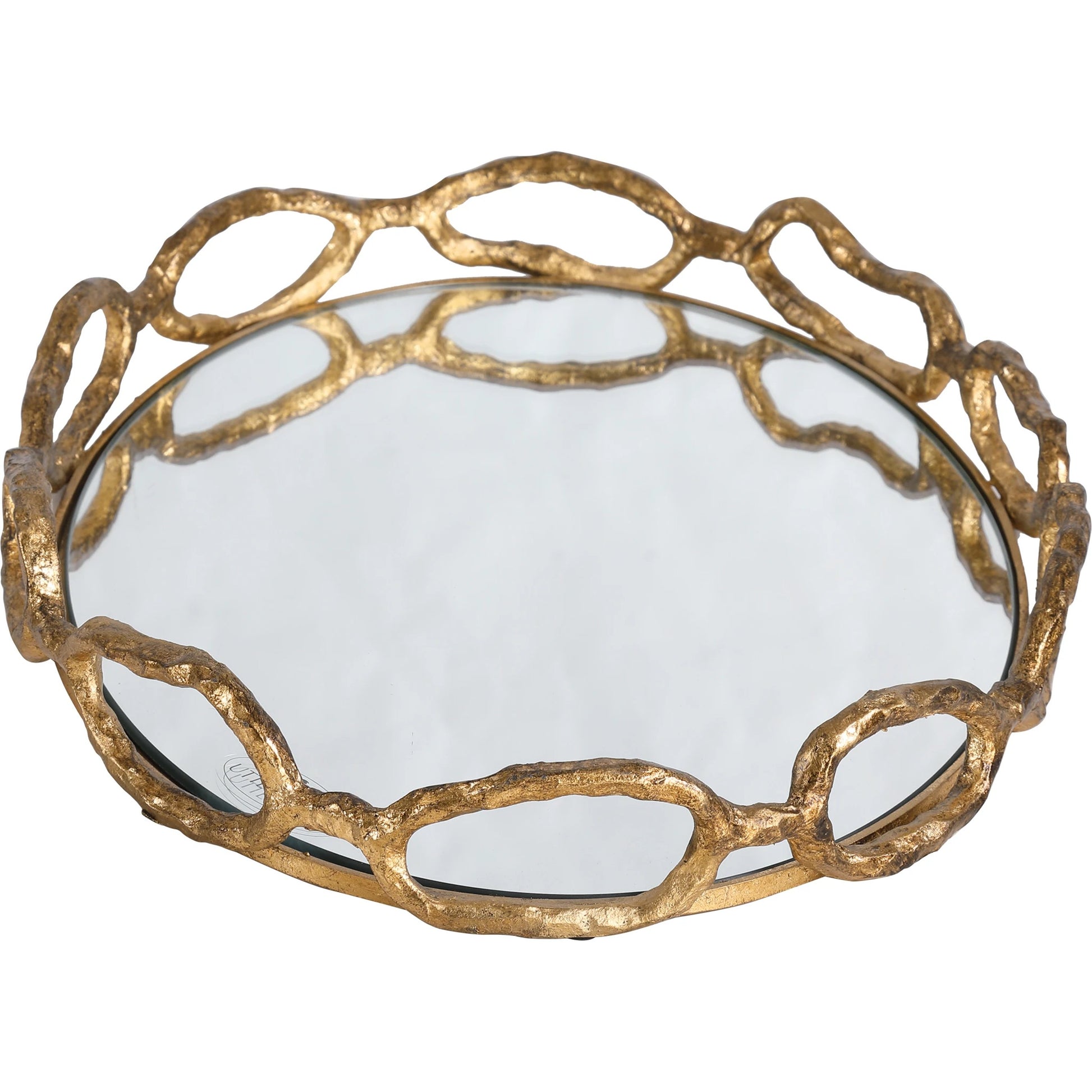 Cable Chain Tray by Uttermost in mirrored. Made from cast iron, clear mirror in a eclectic & global style.