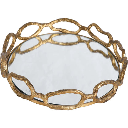 Cable Chain Tray by Uttermost in mirrored. Made from cast iron, clear mirror in a eclectic & global style.