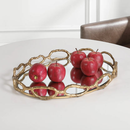 Cable Chain Tray by Uttermost in mirrored. Made from cast iron, clear mirror in a eclectic & global style.