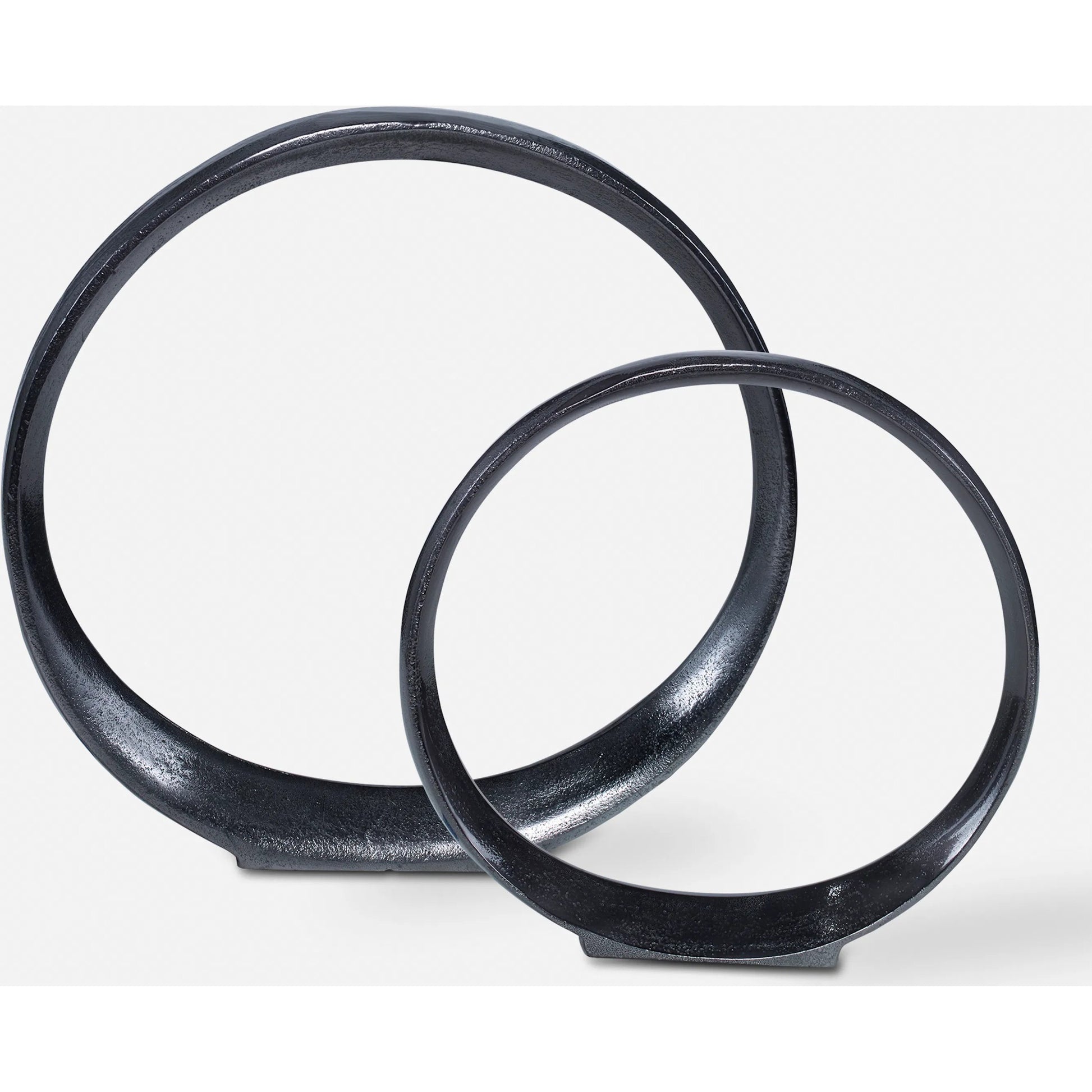 Orbits Ring Sculptures by Uttermost. Made from aluminum in a modern style.