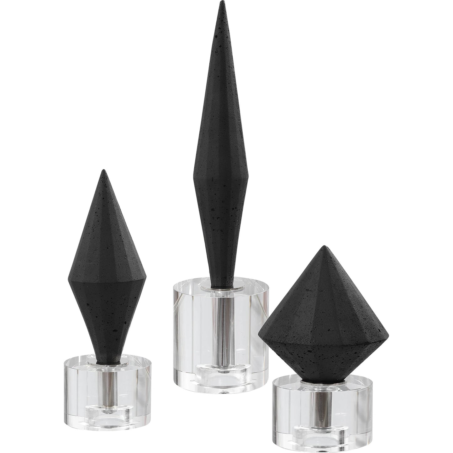 001 SR-897239 | Primary Silo | Alize Sculptures by Uttermost in black. Made from black rice stone resin, crystal in a modern style.