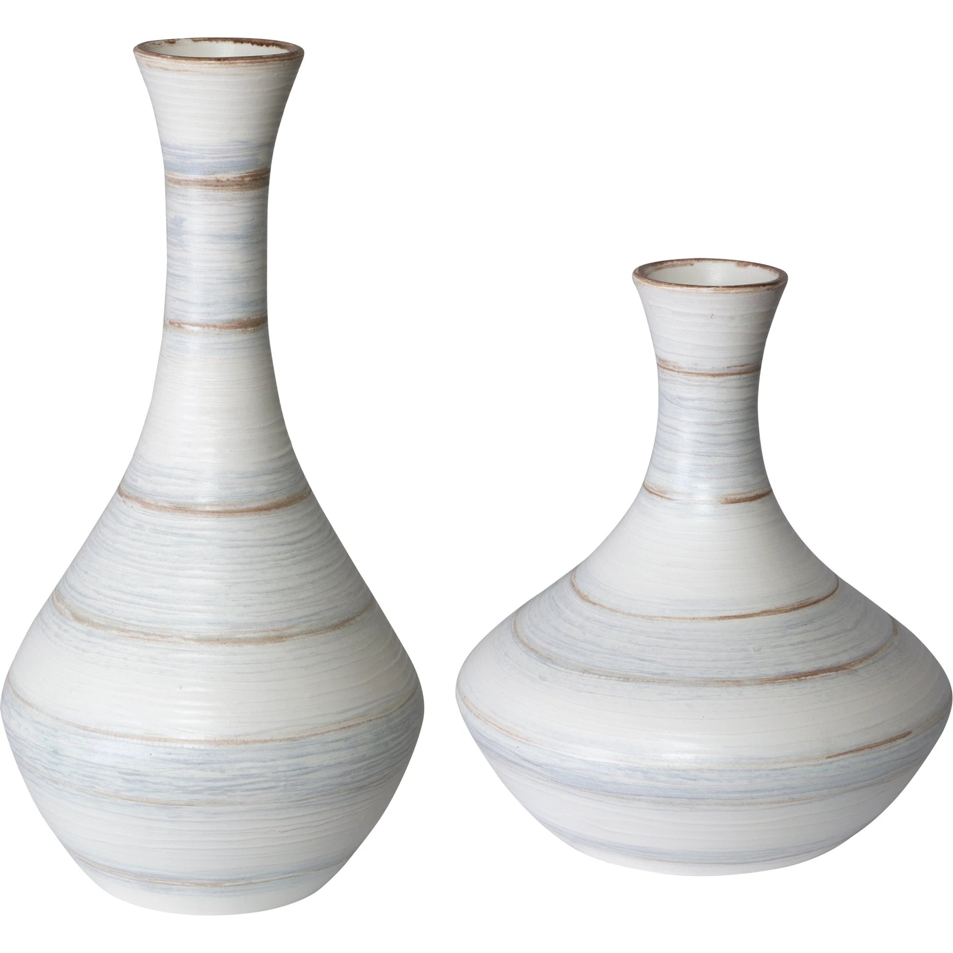 Potter Vases by Uttermost in ivory. Made from earthenware in a traditional style.