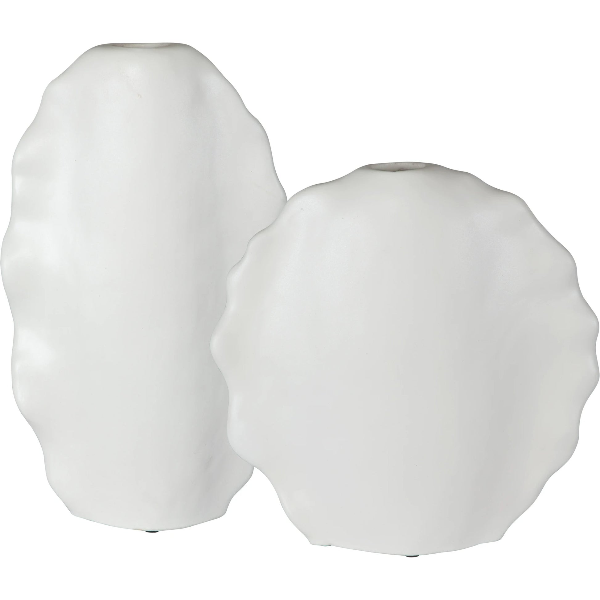 Ruffled Feathers Vases by Uttermost. Made from earthenware in a transitional style.