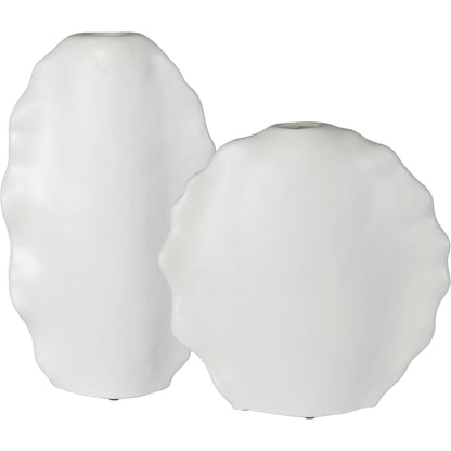 Ruffled Feathers Vases by Uttermost. Made from earthenware in a transitional style.