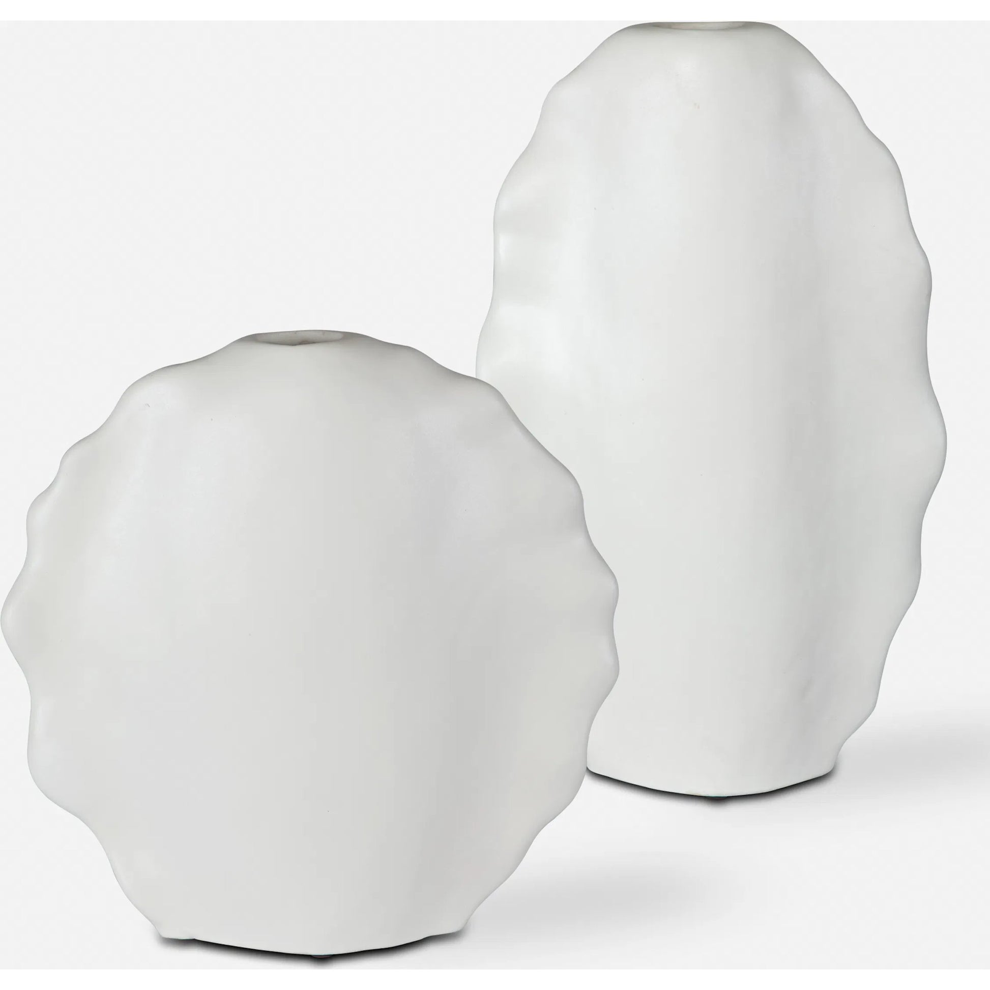 Ruffled Feathers Vases by Uttermost. Made from earthenware in a transitional style.