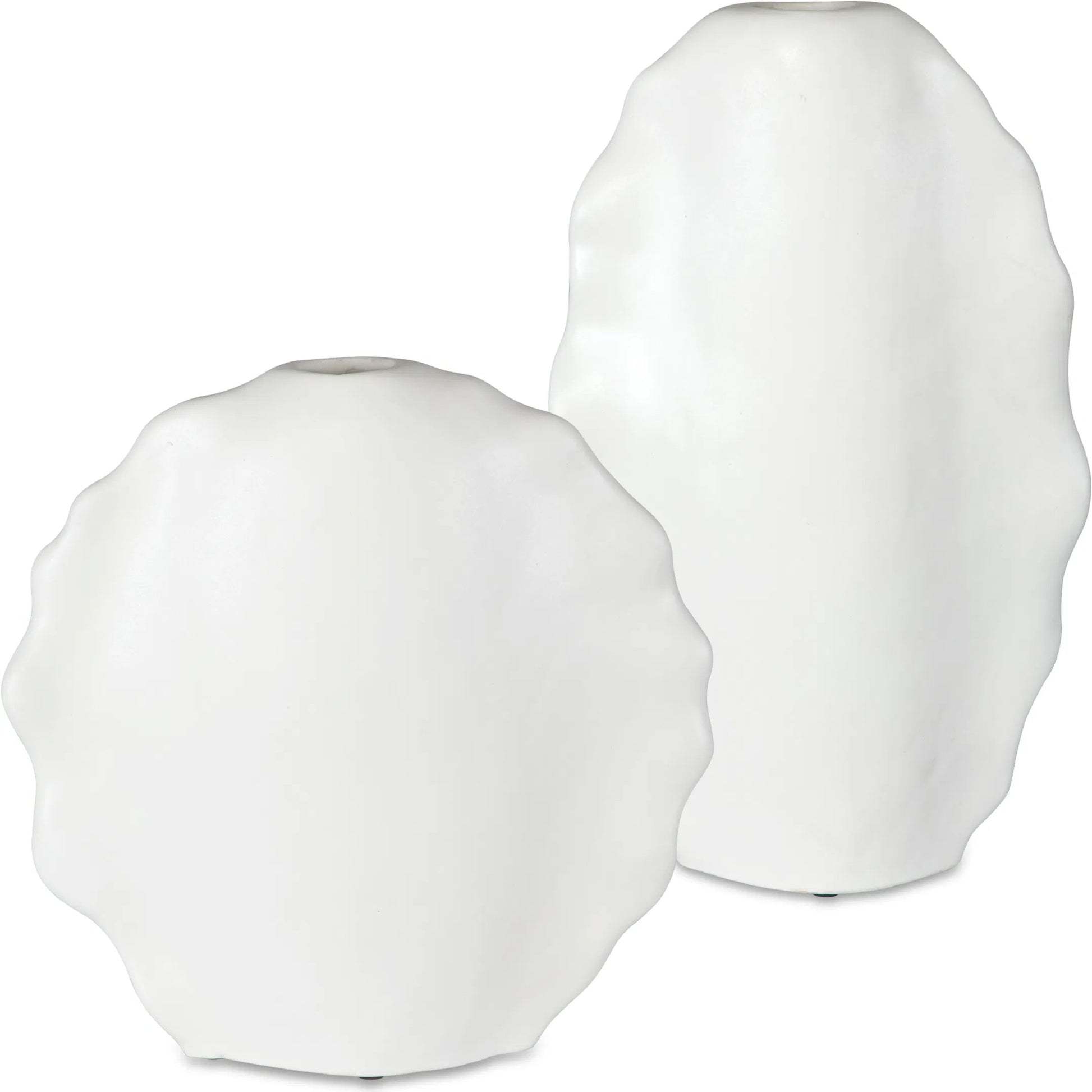 Ruffled Feathers Vases by Uttermost. Made from earthenware in a transitional style.