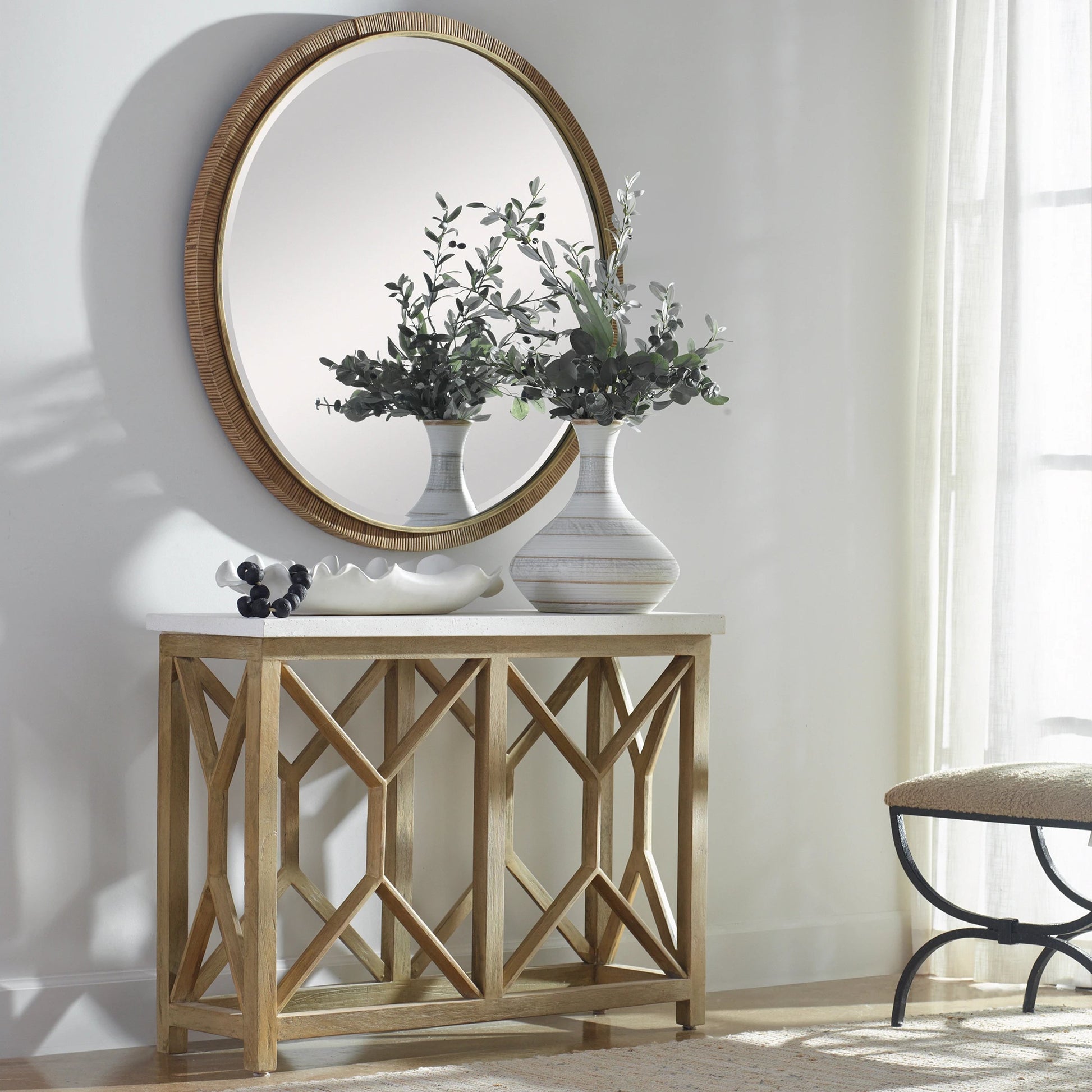 Ruffled Feathers Bowl by Uttermost. Made from earthenware in a modern style.