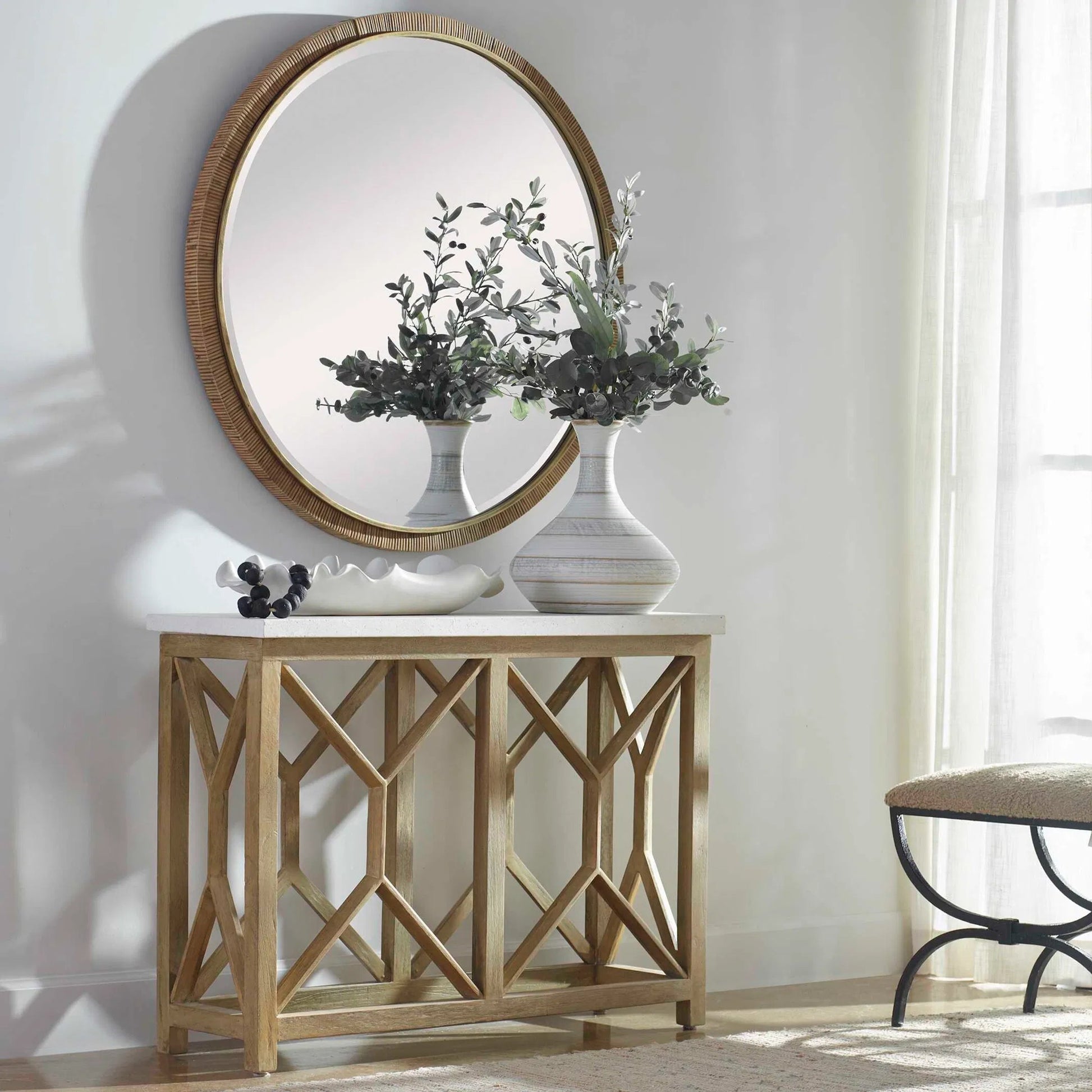 Ruffled Feathers Bowl by Uttermost. Made from earthenware in a modern style.