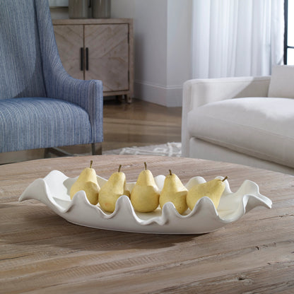 Ruffled Feathers Bowl by Uttermost. Made from earthenware in a modern style.