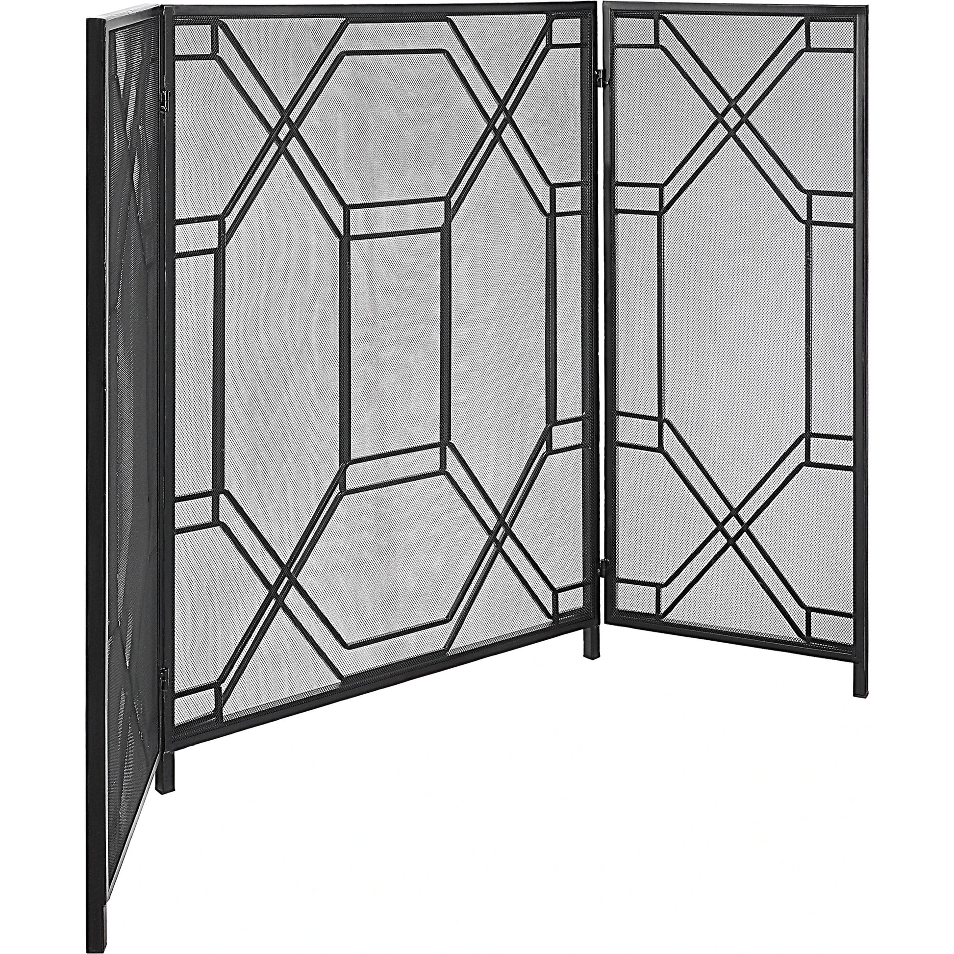 Rosen Fireplace Screen by Uttermost in gold. Made from metal in a traditional style.