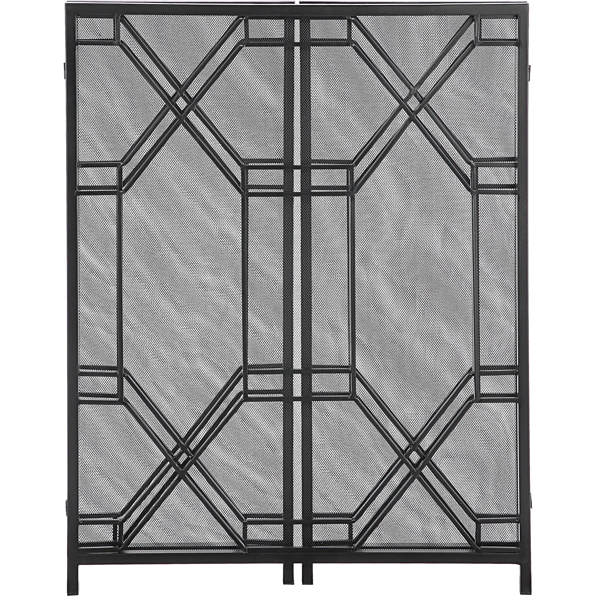 Rosen Fireplace Screen by Uttermost in gold. Made from metal in a traditional style.