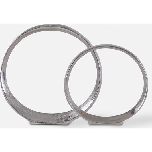 Orbits Ring Sculptures by Uttermost. Made from aluminum in a modern style.