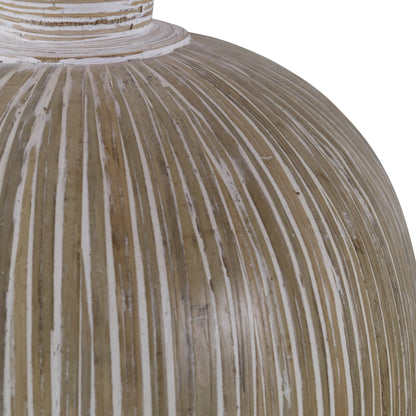 Islander Washed Vases by Uttermost in white washed. Made from terracota, bamboo in a modern style.