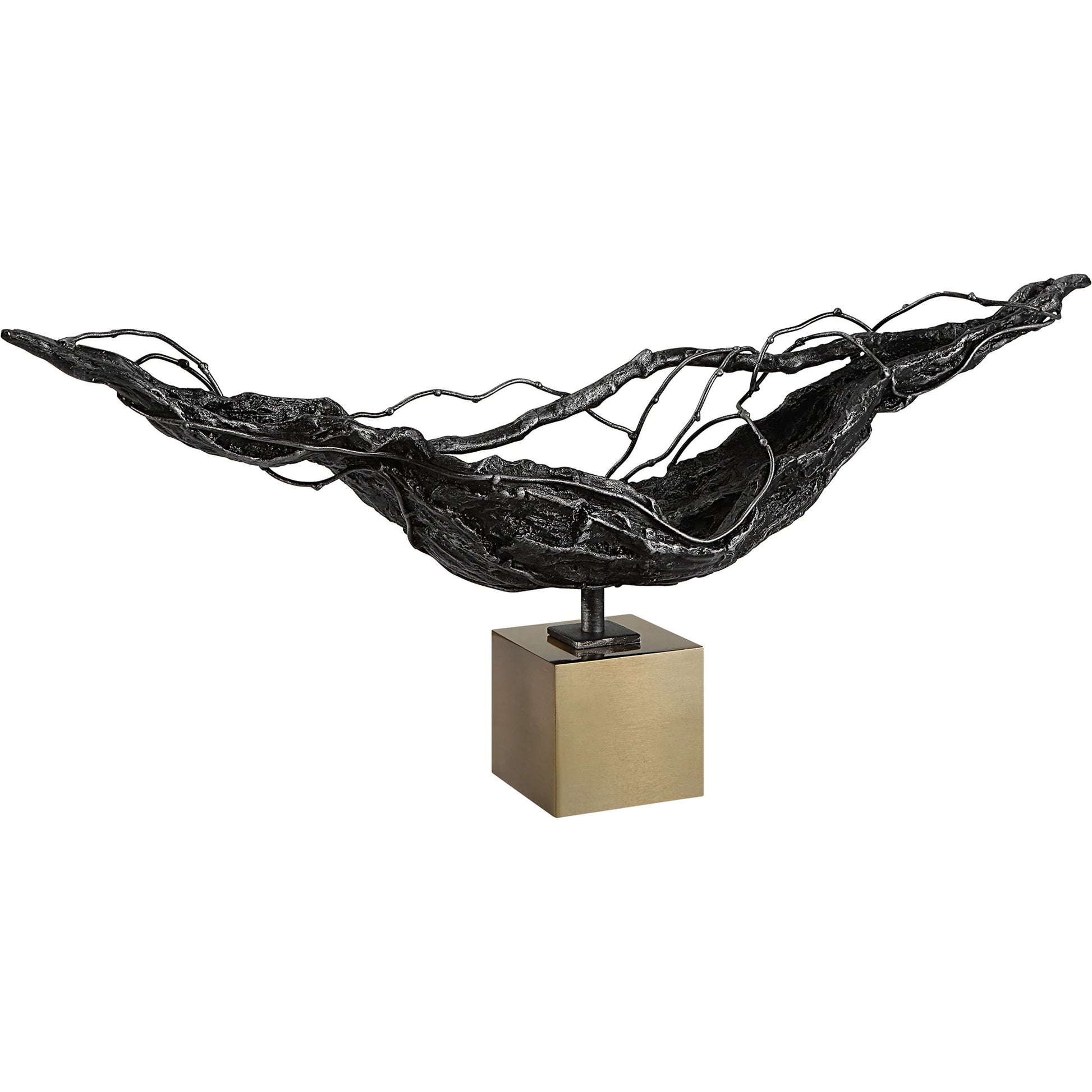 Tranquility Sculpture by Uttermost in dark bronze. Made from cast iron, iron in a modern style.