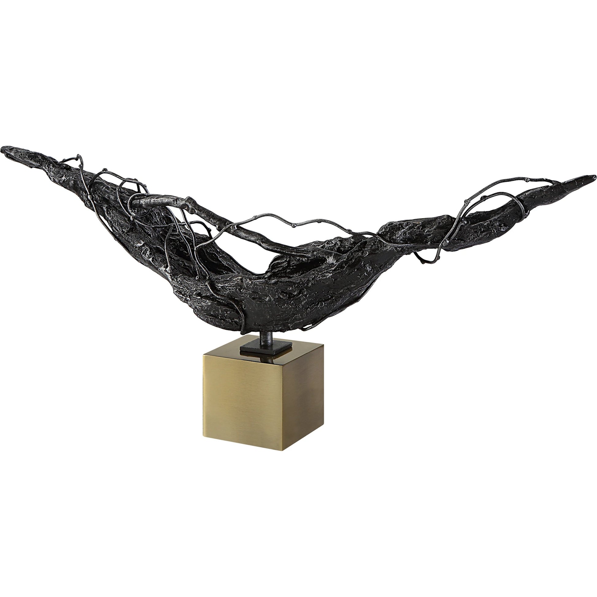 Tranquility Sculpture by Uttermost in dark bronze. Made from cast iron, iron in a modern style.